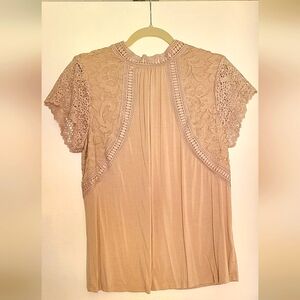 Cable & Gauge crochet detail blouse